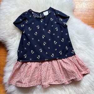 Hanna Andersson Floral Ruffle Girls Dress, Size 3T